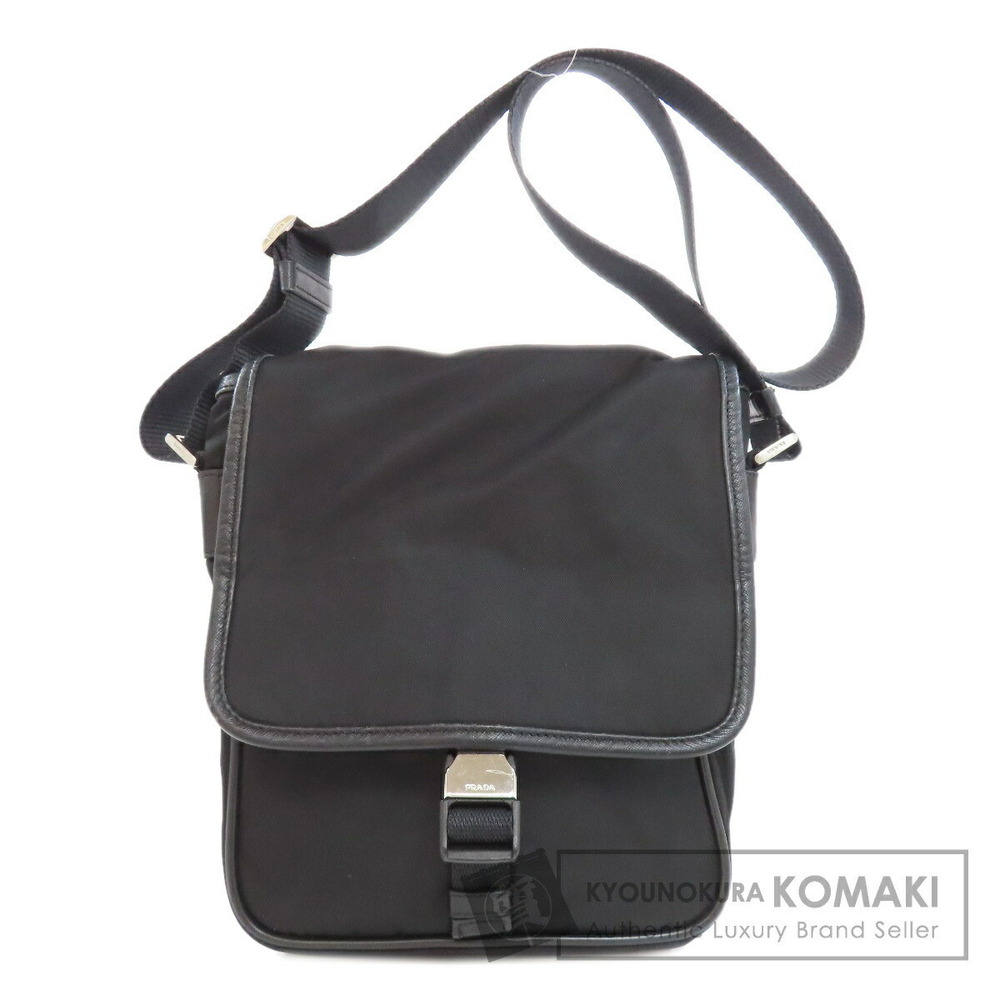 Prada Logo Crossbody Messenger Bag Black